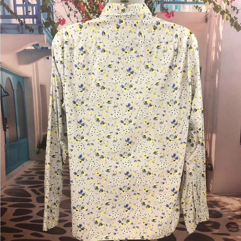 J. Crew Gray Floral Button Down Shirt